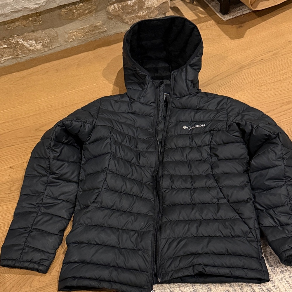 Columbia Quilted Black Hooded Jacket